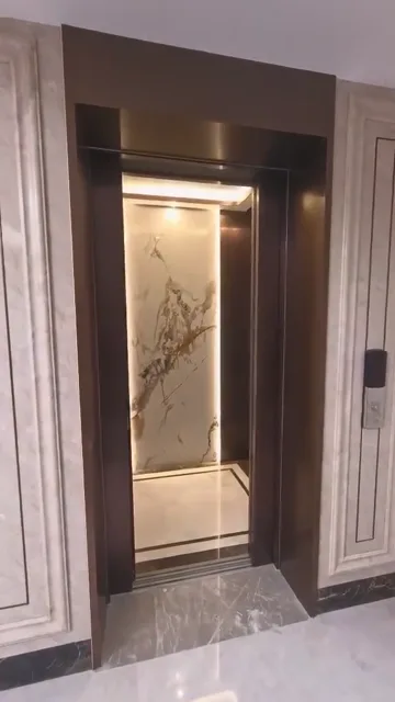 Marble-look elevator cabin & lighting