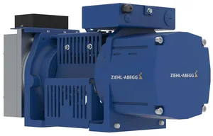 Ziehl-Abegg ZAtopx gearless PMSM elevator traction machine, front view