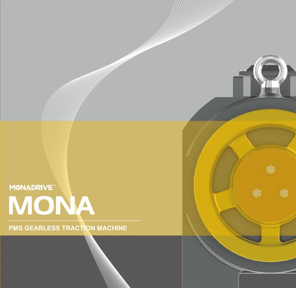 Monadrive MONA series — permanent-magnet synchronous gearless elevator traction machines supplied by Liftech in Pakistan (Karachi, Lahore, Islamabad)