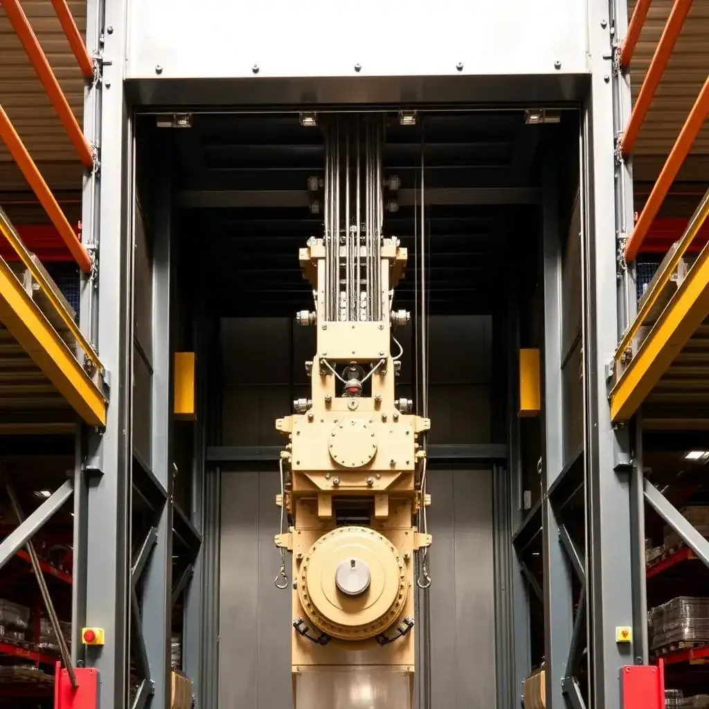 Cargo lift with bi-parting doors loading pallets