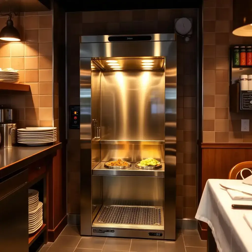 Compact service lift with stainless steel cabin