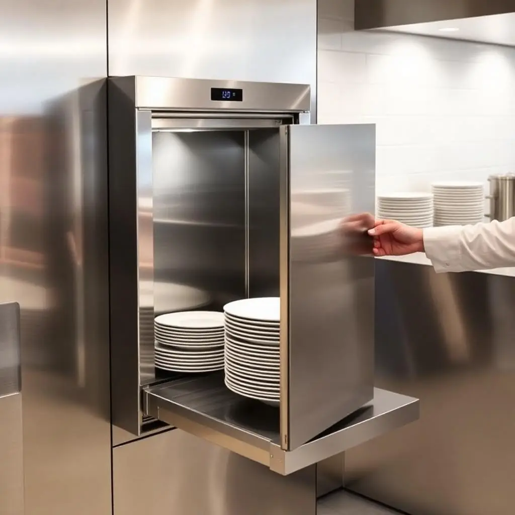 Hotel service lift for room-service trays