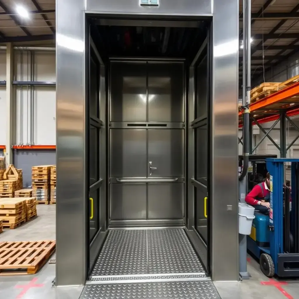 Industrial cargo elevator control panel and mechanical sling