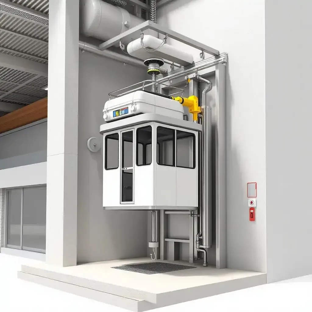 Hydraulic freight lift in a workshop